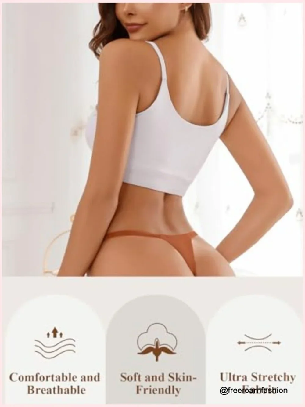 Seamless No-Show Thongs 8-Pack Medium Stretch Breathable Low Rise